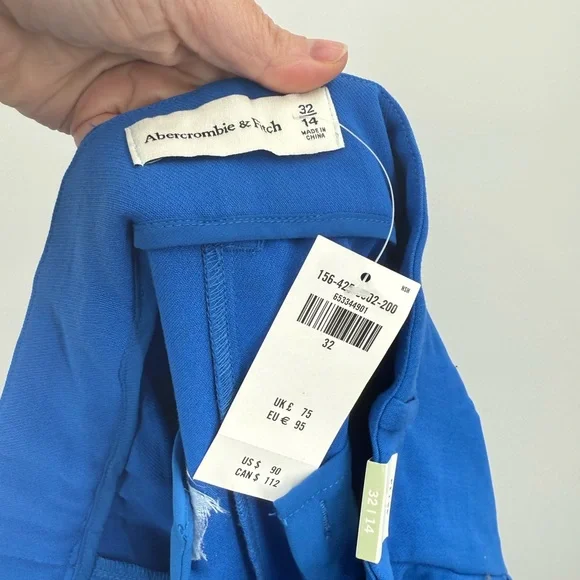 Abercrombie & Fitch Women's NWT Blue Sloan
Pleated‎ Wide Leg Trouser Pants SZ 14 - Picture 3 of 4